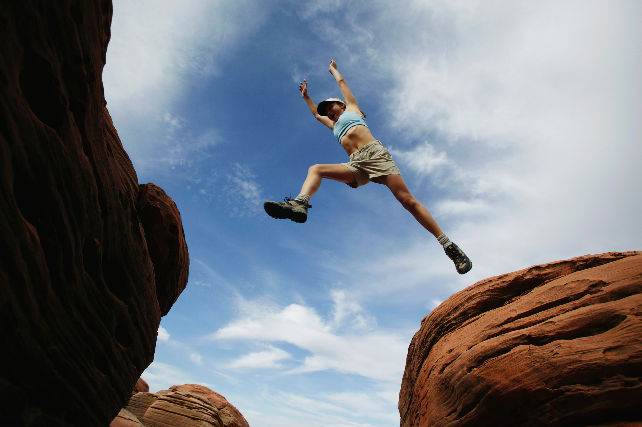 Woman leaping